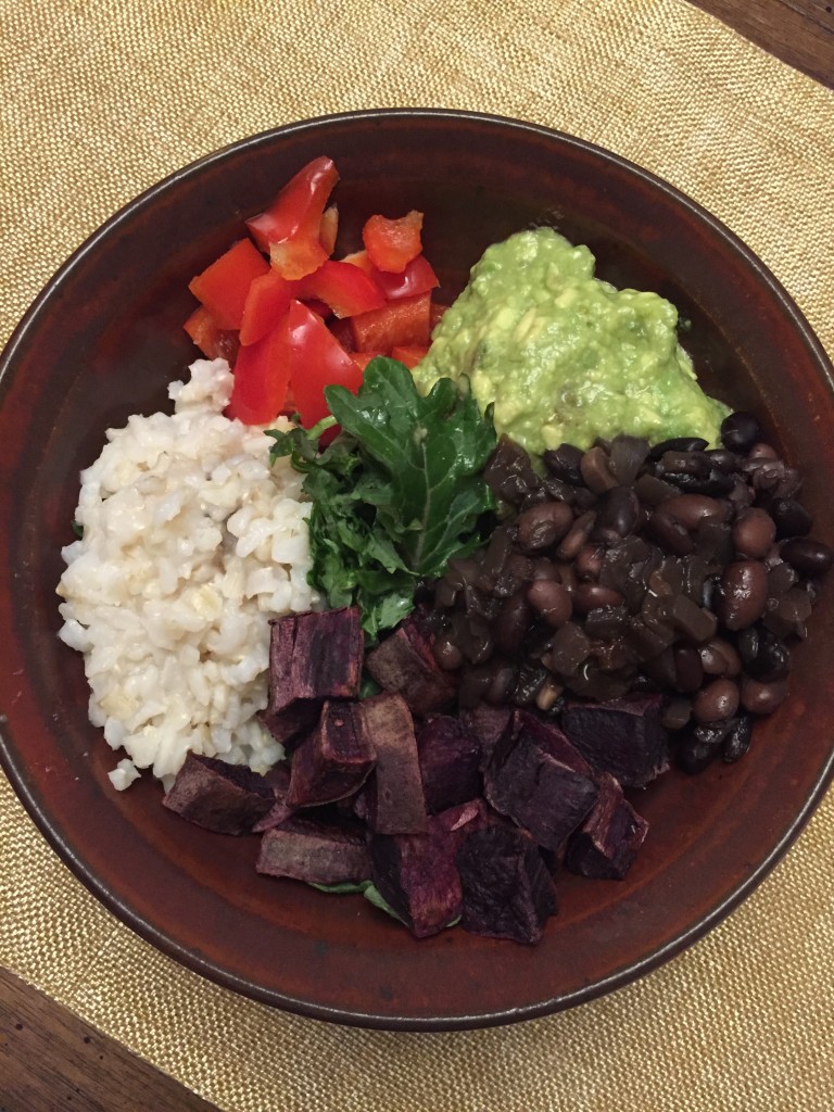 Black Bean Sweet Potato Guacamole Bowls