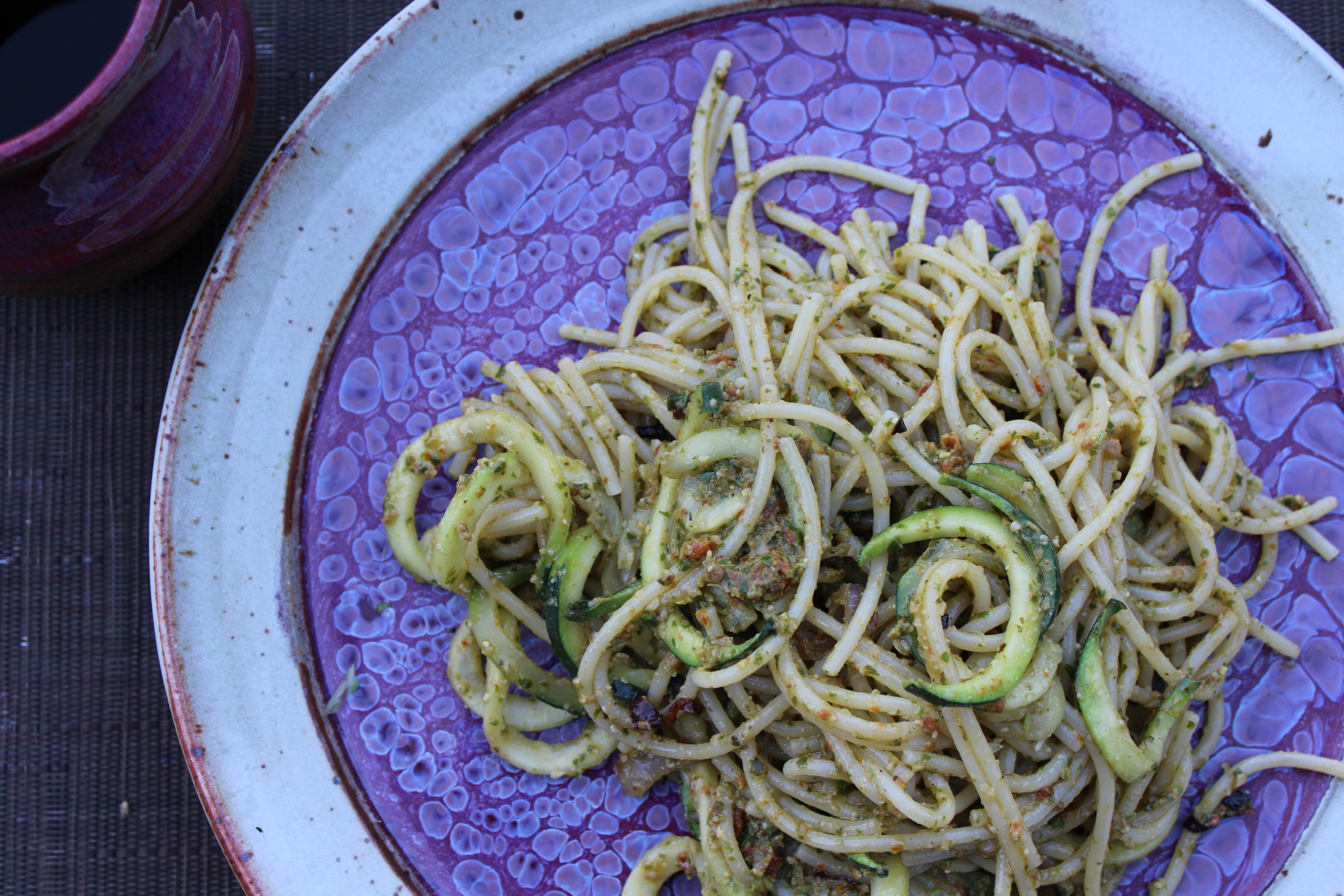 Zucchini Sundried Tomato Pesto Pasta