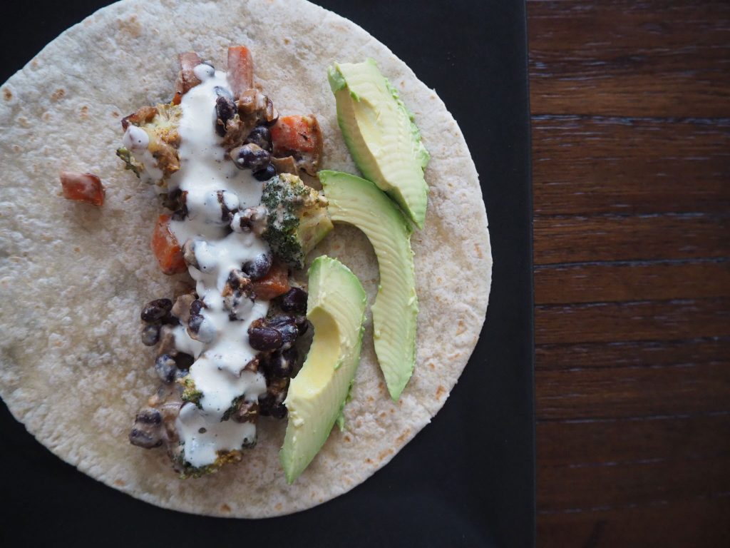 Baptiste Blind Spot Broccoli and Black Bean Tacos